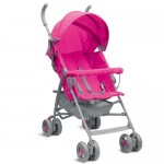 poussette canne fille rose grise